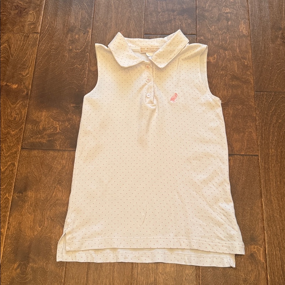 Paige's Polo - Hamptons Hot Pink Micro Dot with Palm Beach Pink Stork - 8